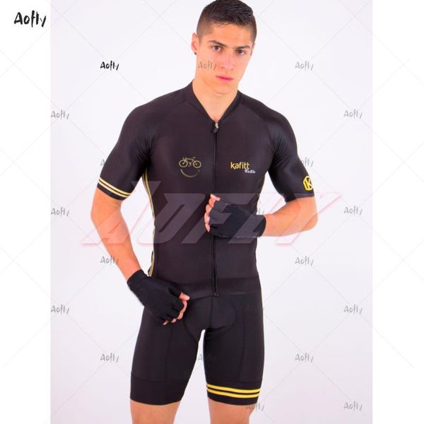 

racing sets 2021 kafimtb breathable cycling jersey anti-pilling bike clothing road team bicycle wear shirts man clothes, Black;blue