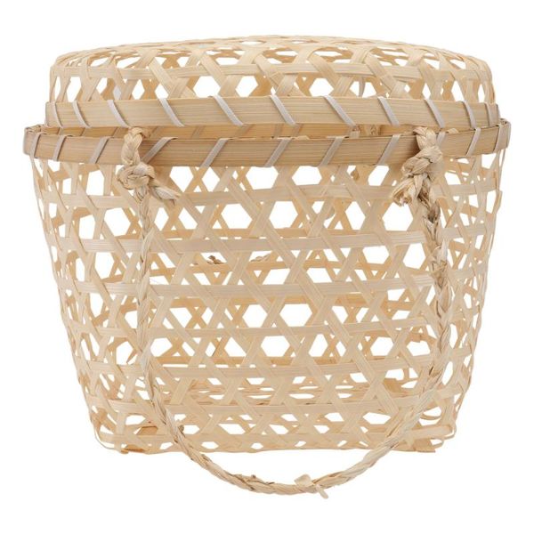 

storage baskets 1pc bamboo-made weaving basket egg case hexagonal weaved