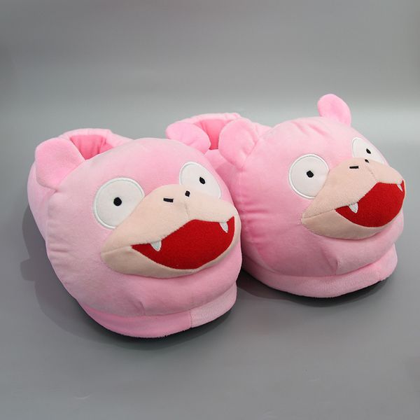 

pink stay hippo slippers warm plush all inclusive cotton shoes plush doll