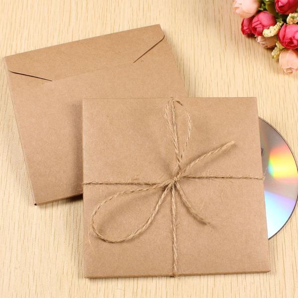 

10pc kraft paper single cd storage bag black dvd gift wrap