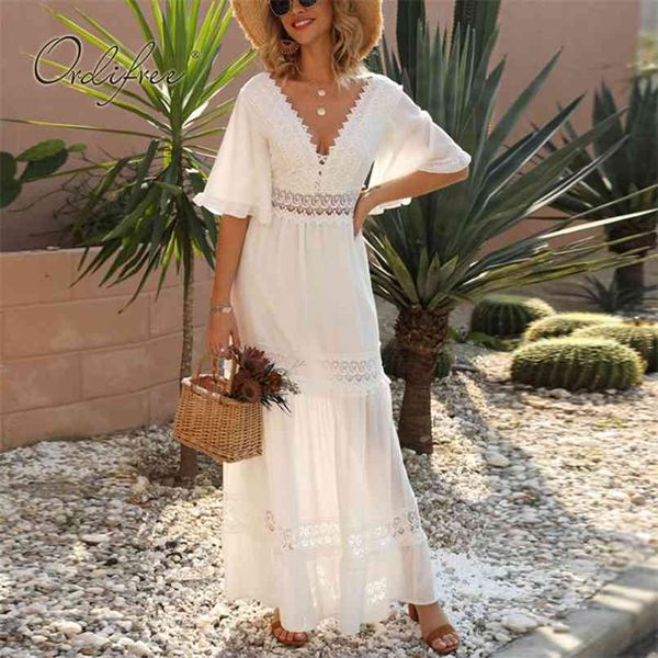 

summer women long chiffon dress white lace maxi tunic beach holiday clothes 210513, Black;gray