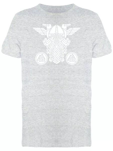

ancient wotan face graphic men's tee -image by shutterstock, White;black
