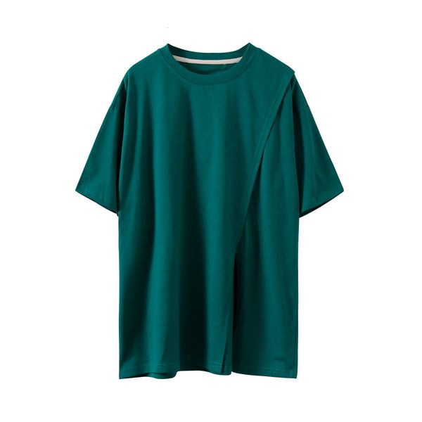 

women's t-shirt summer cotton shirt short sleeve solid color split hem casual white t-shirts fashion for tees blusa 1lxc