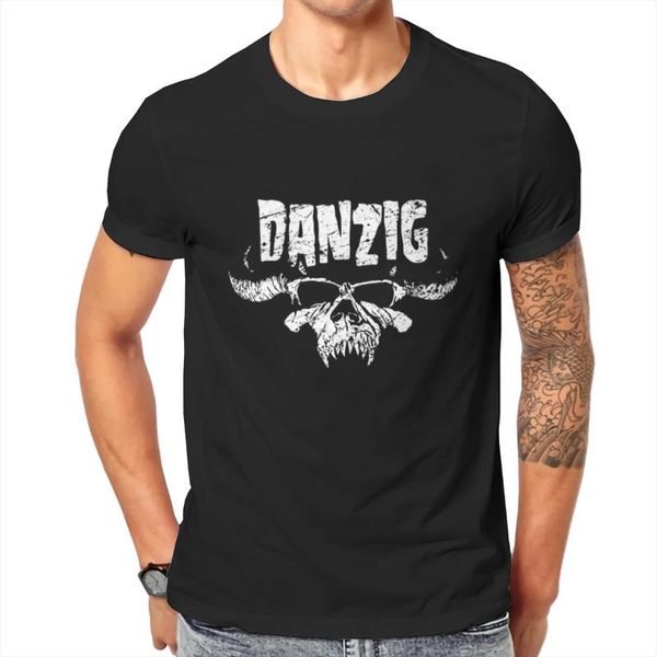 

men's t-shirts danzig skull oversized 100% casual loose cotton 2021 o-neck design tees 138818, White;black