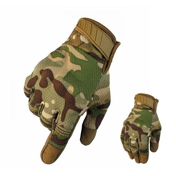 

sports gloves touch screen tactical army combat full finger multicam camouflage outdoor climbing shooting paintball men, Black