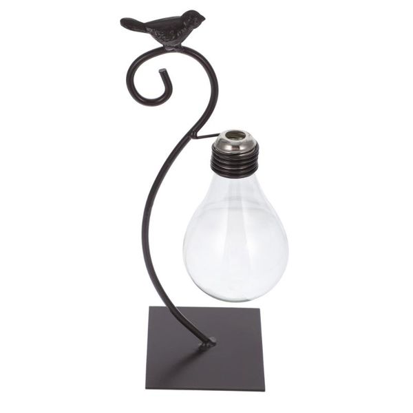 

vases 1pc glass bottle hydroponic plants vase decor for office home use (black)