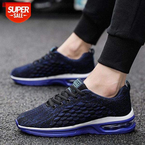 

large size summer air cushion couple sports running shoes flying woven breathable fish scale casual men's #dp9a