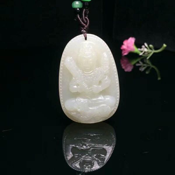 

lockets h69#exquisite hetian jade guardian pendant, Silver