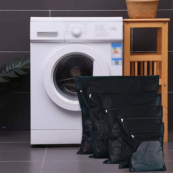 

clothes washing machine laundry bag with zipper nylon bra bags mesh net sizes wash black 5 e9e1