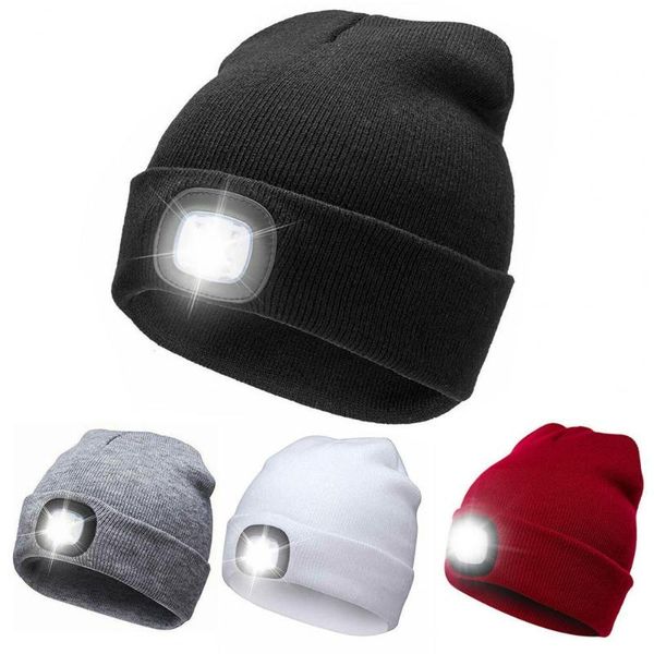 

outdoor hats 30% led beanie hat comfortable woolen yarn with light for, Black;white