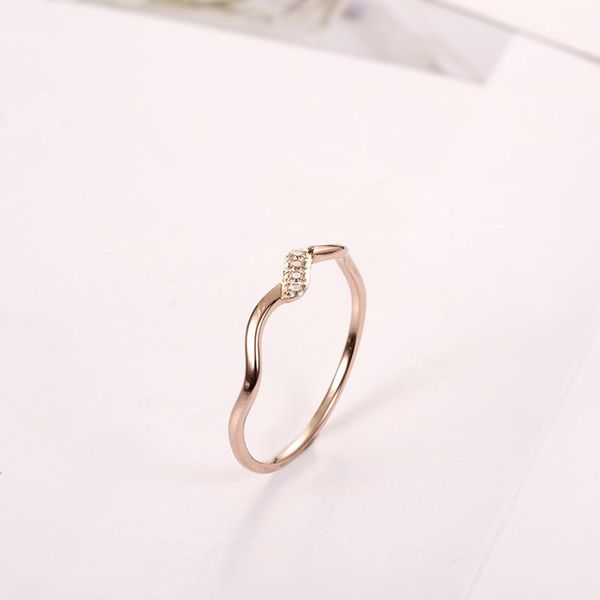 

cluster rings personality punk women jewlery rose gold color stainless steel irregular wave curve party drop anel feminino, Golden;silver