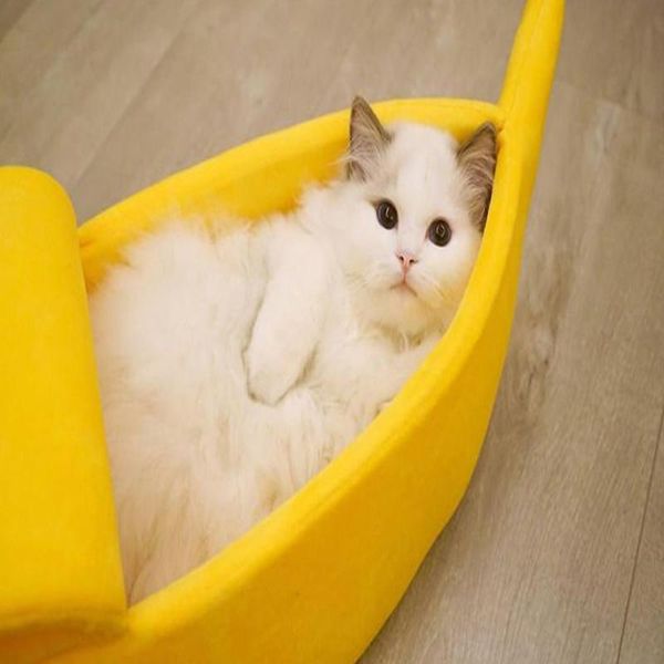 

banana shape pet dog cat bed house mat durable kennel doggy puppy cushion basket warm portable supplies s/m/l/xl beds & furniture