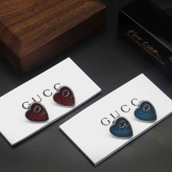 

love percha earrings feminine temperament versatile brass s925 silver needle short fine jewellery for sale