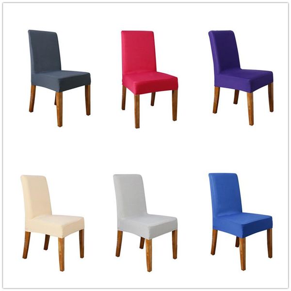 

chair covers solid color cover spandex stretch for dining room elastic banquet el kitchen wedding