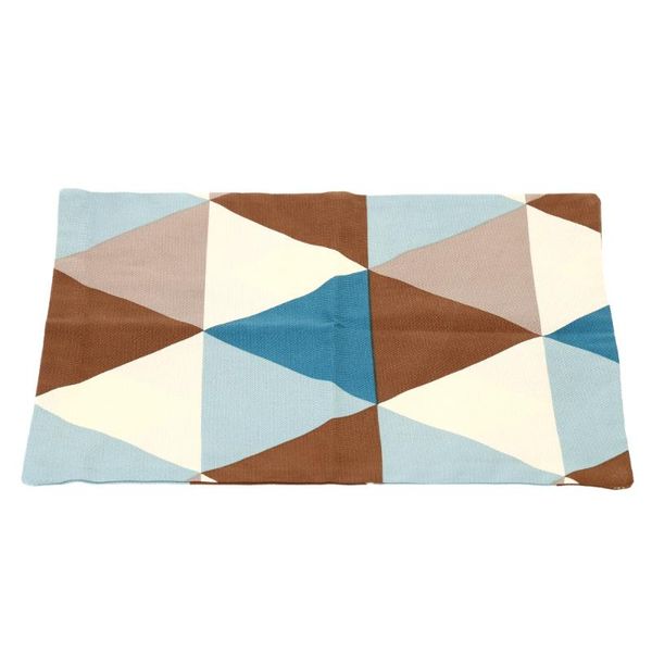 

table runner elegant modern geometric triangle pattern mat cotton slip-resistant tableware placemat dish bowl insulation-proof pad