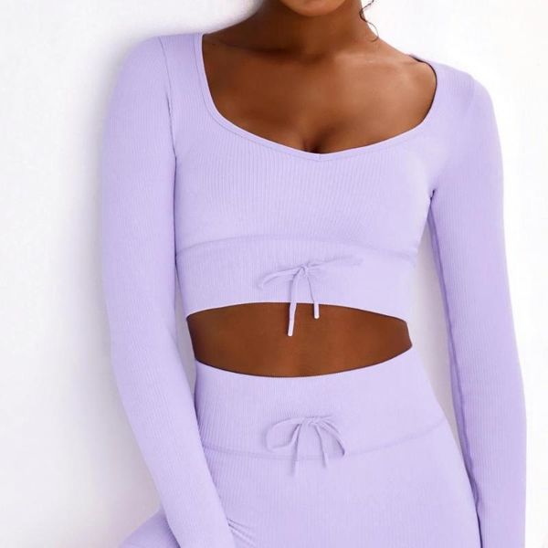 

yoga outfit women's sport wear for fitness long sleeve crop gym women shirt workout running female shirts