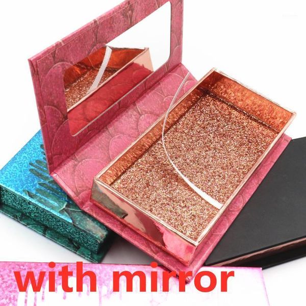 

eyelash packaging box eyelashes lash case empty rectangle with mirror extension1