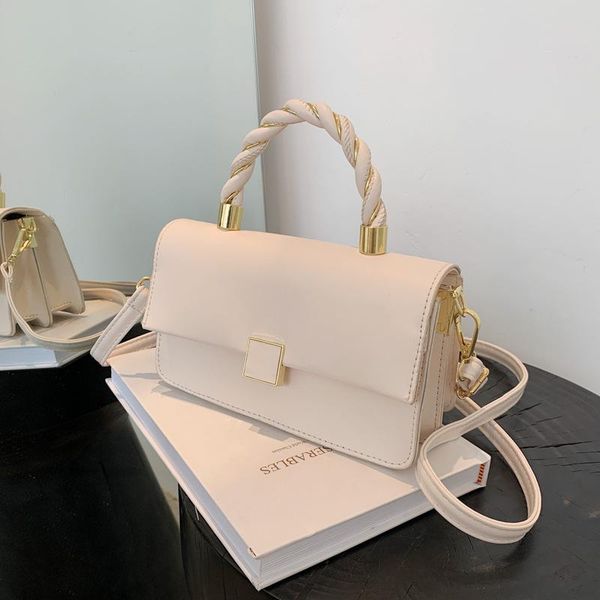 

shoulder bags elegant pleated handle solid color women leather armpit bag simple messenger for 2021 desinger