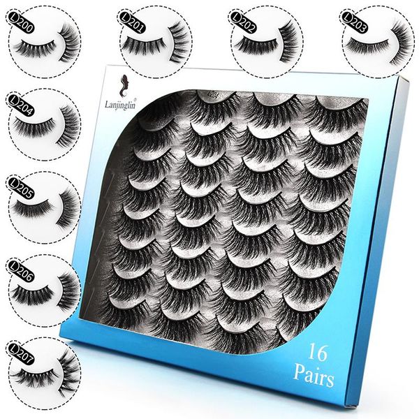 

false eyelashes 16 pairs 3d mink lashes natural fake long eyelash extension faux for beauty gift