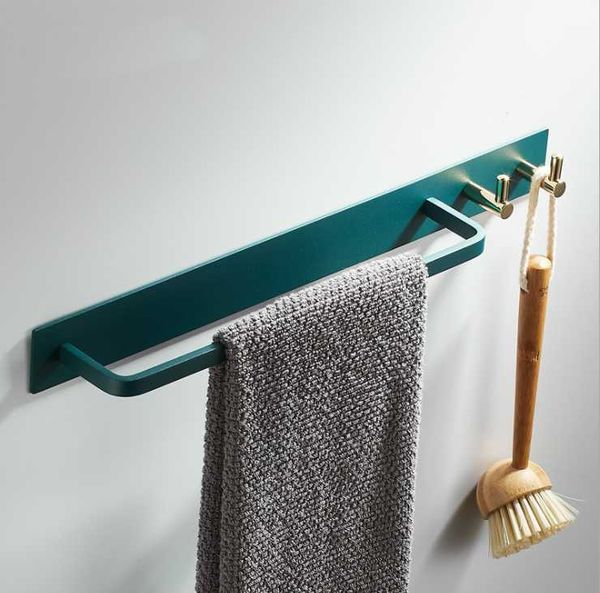 

towel racks green color bathroom rack bar coat hook brass and gold single pole hardware
