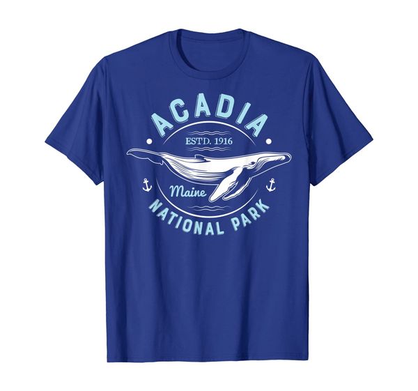 

acadia national park t shirt maine vintage whale watching, White;black