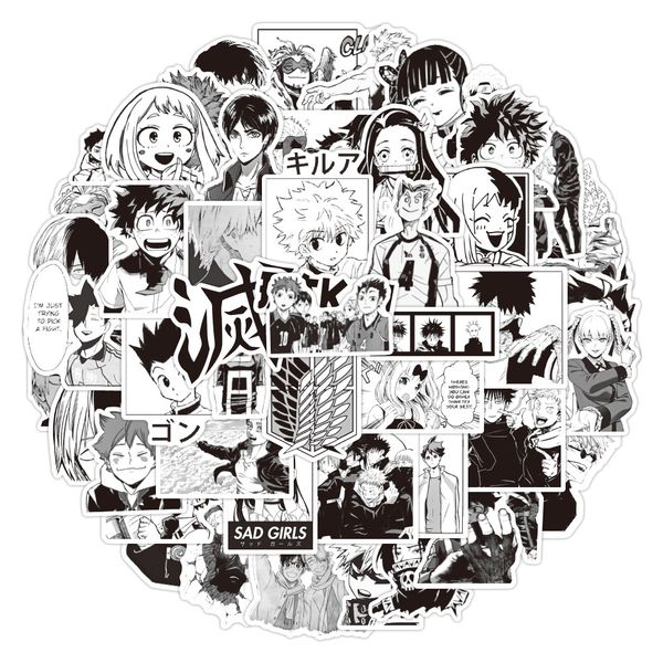 

50pcs/set mix manga demon slayer attack on titan stickers pack