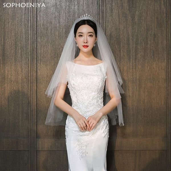 

bridal veils arrival cut edge wedding veil white two layer short 2021 with hair comb accessories, Black