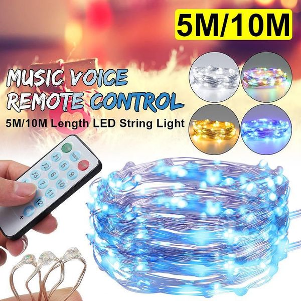 

strings 5m/10m usb sound activated led music string light christmas decorations for home party lights tree