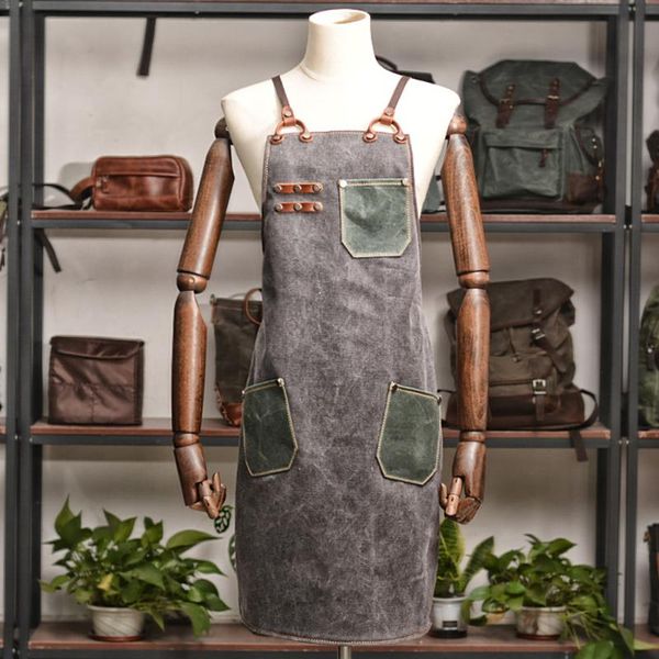 

backpack luxury canvas with cowhide coffee apron grey cooking aprons kitchen