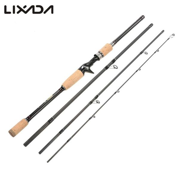 

boat fishing rods 4 section carbon baitcasting spinning rod 2.1 2.4m lure travel casting pole de pesca saltwater