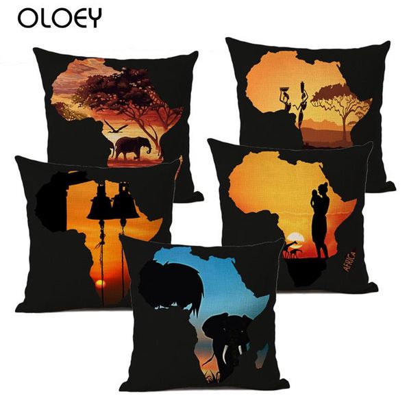

cushion/decorative pillow linen cushion cover, home landscape bedroom and office el decoration cover 45x45 cm ..