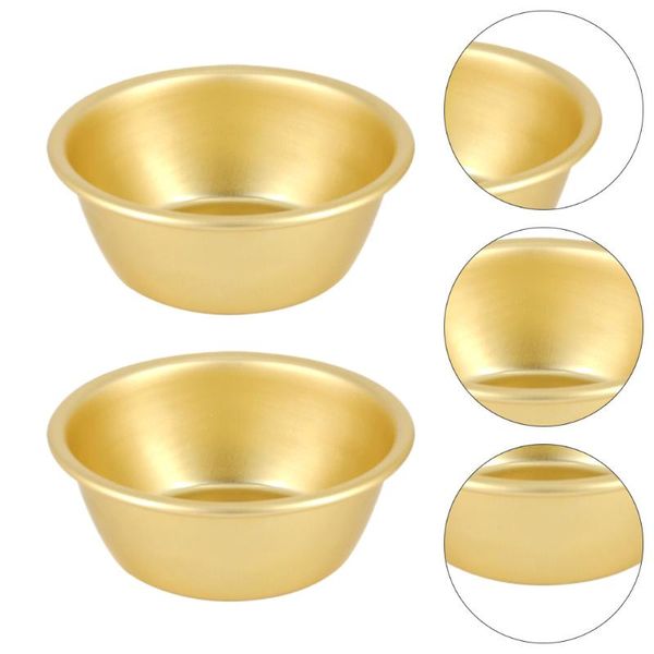 

bowls 2 pcs household soup drink cold without handle (golden)