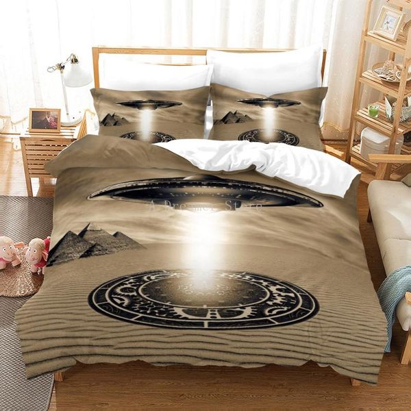 

bedding sets 3d printing ufo and aliens pattern set cartoon duvet cover with pillowcase 240Ã220 quilt black blanket