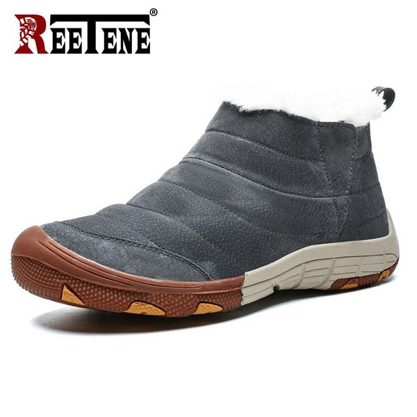 

boots reetene winter work safety shoes for men non-slip waterproof men's outdoor rubber snow male comfort, Black