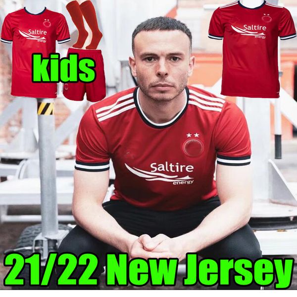 

men 2021 2022 aberdeen soccer jersey 21 22 mcginn ferguson hoban hedges hayes considine home red kids kits socks full sets football shirts u, Black;yellow
