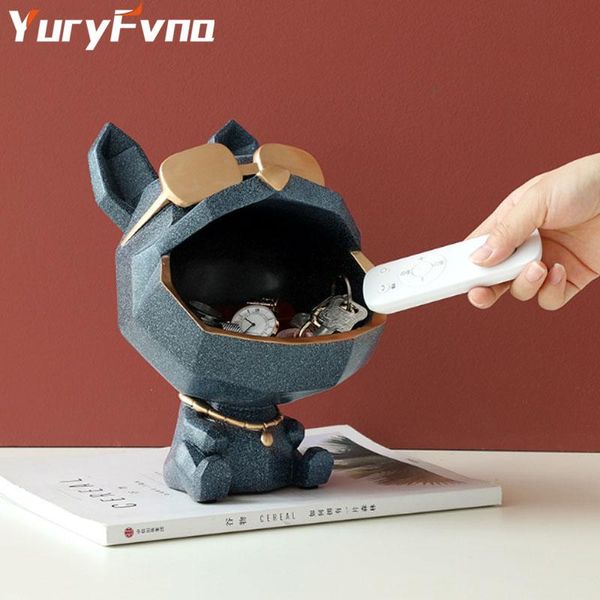 

decorative objects & figurines yuryfvna resin big mouth dog storage box home decoration sculpture modern art accessorie for living room