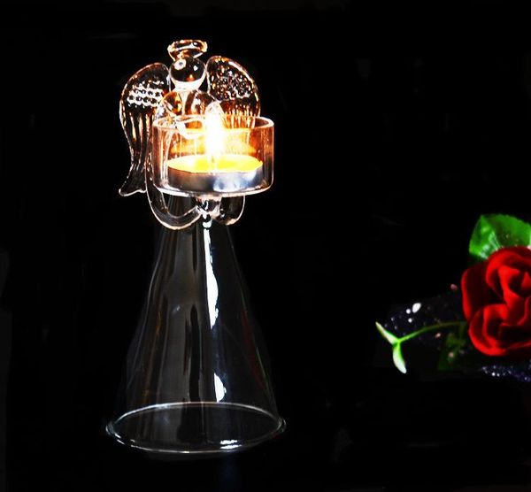 

christmas angel european crystal glass candlestick home wedding jewelry ornaments candle holder crafts jy 1188 decorative objects & figurine