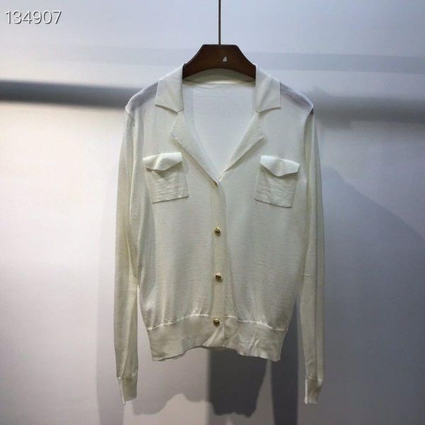 

women's knits & tees zk767 fashion sweaters 2021 runway luxury european design party style clothing, White