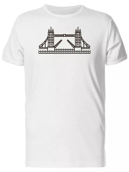 

Tower Bridge London Doodle Men's Tee -Image by Shutterstock, White;black