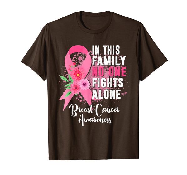 

in this family no one fights alone t-shirt, White;black