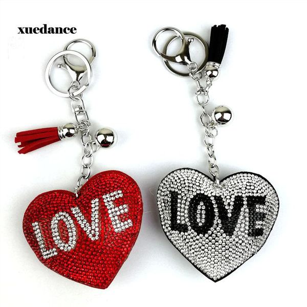 

keychains lovely 3colors double hearts tassel pendants fashion gifts key chains handbag decorative supplies, Silver