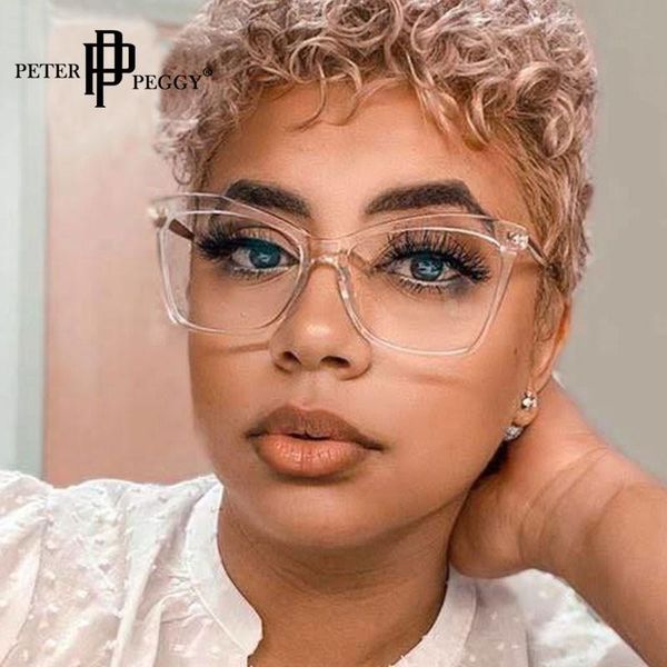 

fashion sunglasses frames vintage square transparent glasses women men leopard frame prescription myopia optical spectacles, Black
