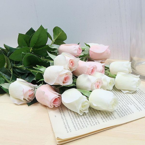 

5pcs artificial rose silk flower real feel floral bouquet home indoor wedding party decoration holiday gift diy decorative flowers & wreaths