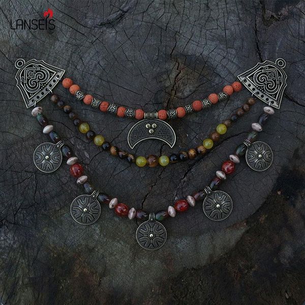 

pins, brooches 1pcs drop slavic jewelry making for charms women pendant, ethnic style brooch buckle lunula viking dress, Gray