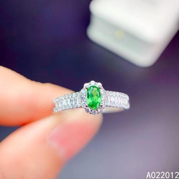 

cluster rings kjjeaxcmy fine jewelry natural tsavorite 925 sterling silver luxury girl adjustable gemstone ring support test selling, Golden;silver