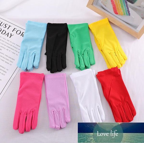 

children' boy girl thin elastic candy color glove kids dancing performance etiquette glove r1235 factory price expert design quality l, Blue;gray