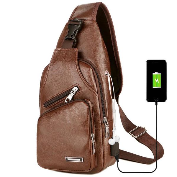 

men's chest waist mini bag portable charging leisure messenger outdoor sports pack bags