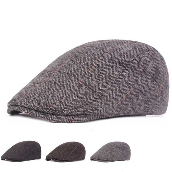 

berets british mens tweed flat cap classic sboy beret men women gatsby cabbie irish ivy driving hat winter retro hunting, Blue;gray