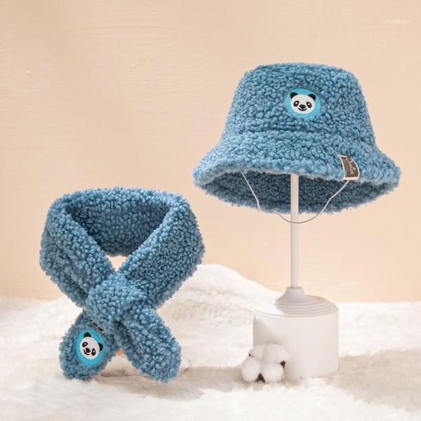 

caps & hats t5ec 2 pcs hat scarf set for kids toddler winter sun suits girls boys children warm cute polar fleece 3 colors1, Yellow