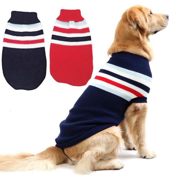

dog apparel big clothes stripe sweater winter warm for small large chihuahua golden retriever coat puppy dogs pet supplies